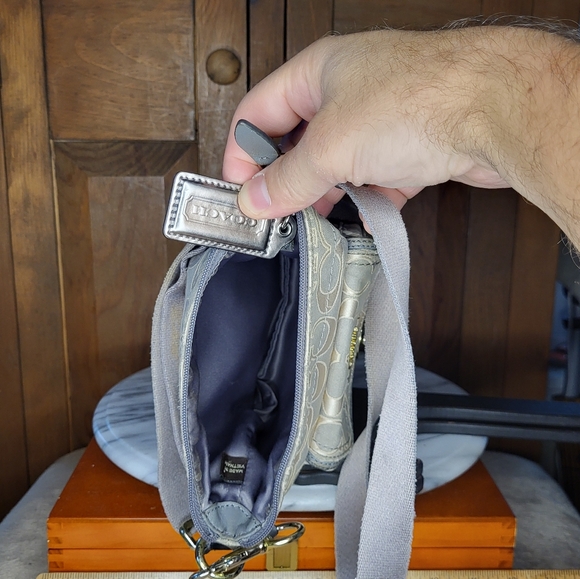 Coach Beige and Gray Signature Crossbody Bag - Picture 11 of 13